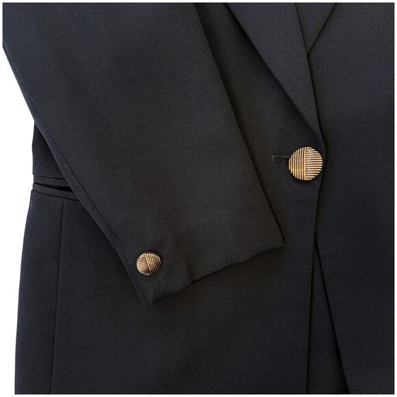 VTG 80s 90s Gallery Blazer Womens Sz 12 Black | Power Structured Shoulders - Picture 5 of 8